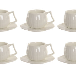 JUEGO DE CAFE 6 TAZAS PORCELANA BLANCO