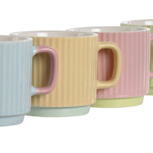 TAZA PORCELANA ACANALADA 230 ML