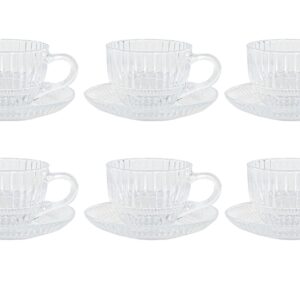 JUEGO DE CAFE CRISTAL LINEA RAYADO 6 TAZAS